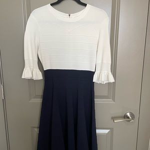 Ted Baker Band Dress Blue and White
